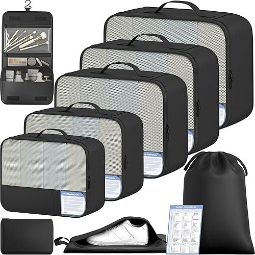 BAGAIL 9-Set Packing Cubes Luggage Organizers